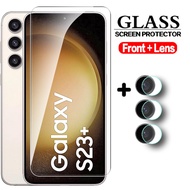 2in1 9H Glass For Samsung Galaxy S23 S23+ Full Coverage Tempered Glass Film Samsung S23 Plus Camera Lens Screen Protector glass film