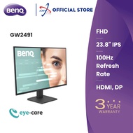 BENQ GW2491 23.8" EYE CARE MONITOR ( 23.8" IPS FHD / 5MS / 100HZ / HD MI + DP )