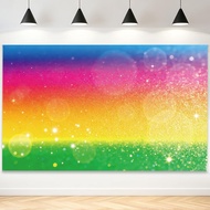 Rainbow Party Backdrop Colorful Pride Day Banner Bokeh Photography Background Birthday Celebration D