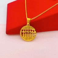 916 gold Round Abacus Lucky Pendant /emas loket 916  Good Luck /Abacus gold 916