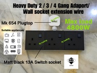 (READY STOCK) HEAVY DUTY 2/3/4/5 WAYS / GANGWALL EXTENSION WIRE / T-ADAPORT CROWN CM613S MATT BLACK
