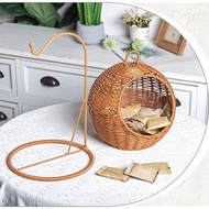 /Brown 25.5 Handmade Storage Pastoral ** Creative Hanging Basket W096 Fruit 26 Storage Rattan Storag
