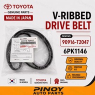 OEM 90916-T2047 6PK1146 V Ribbed Fan Drive Belt For Toyota Replacement Fan Belt