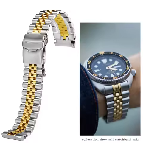 For Seiko PROSPEX turtle Abalone SRPA21J1 SRPE99K1 SRP777J SRPC91J1/25J1 Curved metal watch strap 22