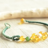 【蘭心】天然琥珀傳統編繩工藝清新手環手鏈