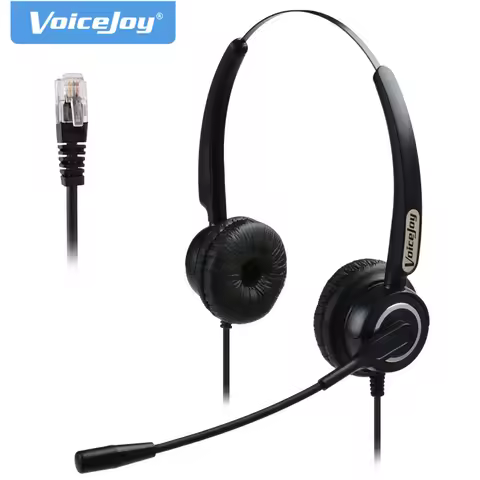 Free shipping Binaural RJ9/RJ11 headset with microphone Noise canceling phone headphones call center