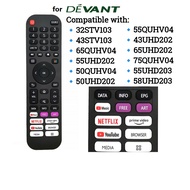 For DEVANT 55UHD202  LCD LED TV Player Television Remote Control prime video About YouTube NETFLIX D