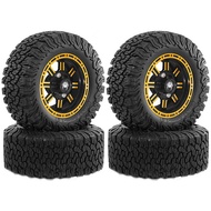 4pcs 90mm 1.9'' Metal Beadlock Wheels And Crawler Tires Wheels 12mm Hex For 1/12 MJX H12Y For MN-128