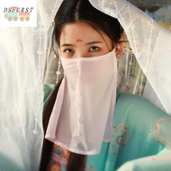 DSFGRST Face Shield Neck Wrap Cover Windproof Face Scarves Sunscreen Anti-ultraviolet Mesh Face Scarf Hanfu Face Veil Face Covering Ancient Chinese Hanfu Accessories