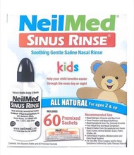 NeilMed - 耐而美 鼻竇清潔小童套裝 兒童洗鼻套裝 +洗鼻鹽包 60包[原裝行貨]