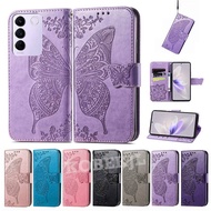 Vivo V27E Case Embossing Butterfly Flip PU Leather Wallet Phone Cover Vivo V27E V25E V23E V21E VivoV