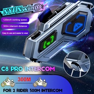 C8 Pro Motorcycle Helmet Intercom Bluetooth Headset V5.3 Hands Free Call Wireless Noise Reduction Wa