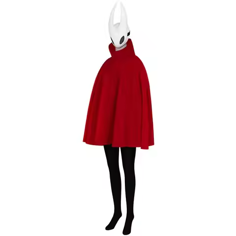 Hollow The Knight Silksong Hornet Cosplay Costume Red Cape White Mask Halloween Carnival Cosplay Hol