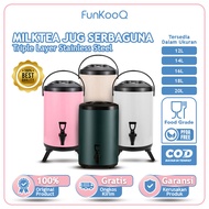 TERMOS Premium Stainless Steel Thermos Dispenser Hot Water 12L 14L 16L 18L 20L Milk Tea Bucket Multi