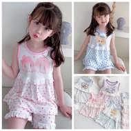 2022 Summer Girls Cute Suit Outing Vest Shorts Homewear Polka Dot Cake Princess Suit-hhj0417-csb