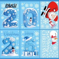 PRASI Christmas Window Stickers, Santa Claus Static Cling Xmas Glass Decal, Removable Glass Decal PV