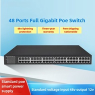 Gigabit 48Port POE Power Supply Switch Standard 48V Camera Network Optical Fiber Switch
