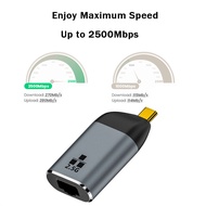 2500Mbps 2.5G USB C Ethernet Adapter 2.5 Gigabit Type C to Lan RJ45 Card for s