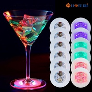 1Pc Self-adhesive Luminous Wine Liquor Bottles Coaster/ LED Bar Drinks Cup Pad/ Atmosphere Light Cup Sticker Kitchen Accessories