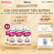 Combo 2 lốc 6 chai sữa bột pha sẵn Varna Diabetes (12 chai x 237ml) - Ổn định đường huyết (GI thấp)