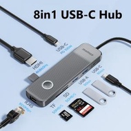 MOMAX - 8合1 USB-C Hub 多功能轉換器 4K HDMI/ TF/SD /USB 3.2 /RJ45 /PD3.0 100W高速分插器 擴充器 多端口集線器 - DH18E