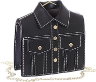 LB-6074 Shirt Hanger Shape 19 cm Black 3D Cult Party Trend Women's Shoulder Bag PU, black