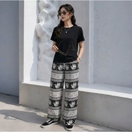 UNISEX ELEPHANT MOTIF RAYON CULOT PANTS | THAILAND ELEPHANT CULOT PANTS| THAILAND PREMIUM ELEPHANT B
