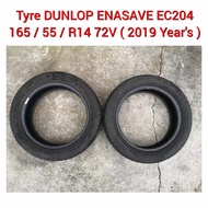 DUNLOP ENASAVE EC204 165 / 55 / R14 - 72V ( 2019 / 2020 Year's ) Tyre / Tayar 14 Inch Inci / Tire 14"