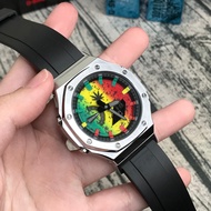 GM-2100 GM-2100AP#19 RASTA TMJ CUSTOM TO AP ,STAINLESS STEEL HEAD/RUBBER STRAP/ATUOLIGHT/PREMIUM COP