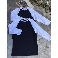 Anvil...Vintage 3/4 Sleeve T-Shirt Black-White Good Condition