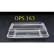 50PCS/PKT Benxon OPS-163 Plastic Tray with Lock Bakery Disposable Plastic Clear Food Box Hot Dog OPS