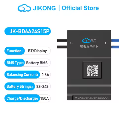 JIKONG BMS JK-BD6A24S15P 8S/24S 100A 200A Li-Ion LiFePo4 LTO Batteries BMS Smart Active Balance Acti