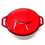 33*27cm Enamel Cast Iron Red Stock Soup Pot