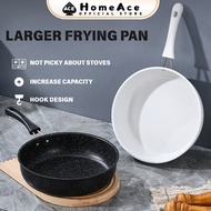 HomeAce White Non Stick Frying Pan Cooking Pan Flat Pan Suitable for Induction 18cm/24cm/28cm