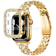 Suitable for iwatch 8ultra Stainless Steel Diamond Pattern Metal watch9 Diamond Protective Cases