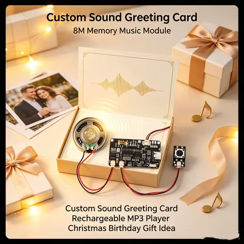 GC03 Sound Module 8M MP3 Button Control Music Voice Player Programmable Board with Speaker DIY Greet