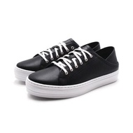 WALKING ZONE 全真皮舒適2way厚底小白鞋 女鞋-黑色