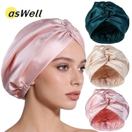 ASWELL Silk Satin Hair Bonnet, Smooth Adjustable Mulberry Silk Wrap, Premium Satin Fabric Breathable