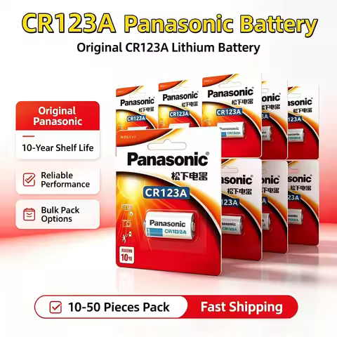 10-50Pcs Original Panasonic CR123A Lithium 3V Arlo Camera Battery CR123A DL123A EL123A for Flashligh