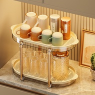 Drain Rack Shelf Household Double-Layer Cup Holder Kitchen Drain Tray Tea Tray Easy-Layer Drain Tray