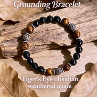 Symbol Grounding 8mm Beads Stone Bracelets Handmade Bangle Unisex Jewelry