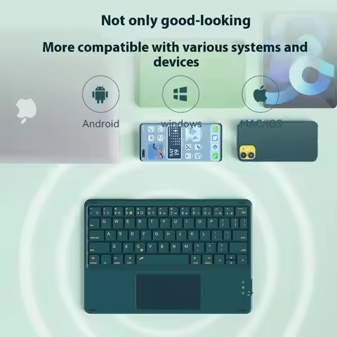 BOW HB321-C Wireless keyboard Bluetooth Portable Mini 64-key Mute Button Touch Control Business hand