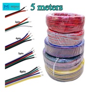 MW 5m Extension Wire 22AWG Connector for WS2812/WS2811 RGB/RGBW/RGB CCT 5050 3528 LED Strip