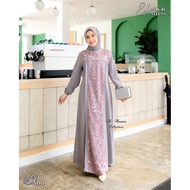 Elvira dress brocade mix plain original alhasan