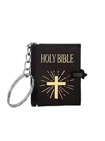 Mini Bible Keychain (1pc/3pcs) Keyring Accessory & Bag Charm, Christian Theme Car Keychain, Mini Boo