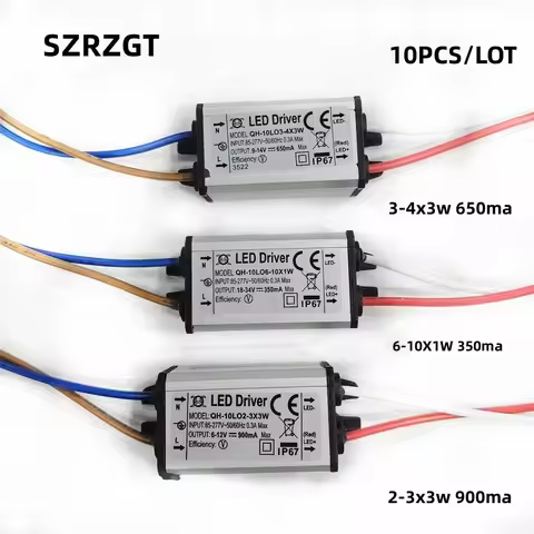 Factory wholesale 10pcs Constant Current Led Light Waterproof Ip67 Driver 2-3X3W 6-10X1W 3-4x3w 350M