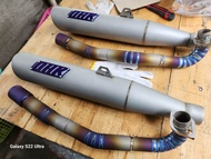 ไอเสีย 125 ทรงเดิม คอไทเทเนี่ยมยิงทรายด้านพร้อมปายเลส304ยิงทรายด้าน