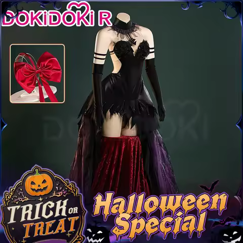 IN STOCK Akemi Cosplay Costume Anime【S-2XL】DokiDoki-R Women Black Purple Long Dress Akemi Halloween 