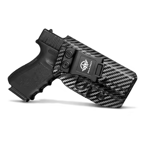 Glock 19 Holster IWB Kydex Carbon Fiber Custom Fit: Glock 19 19X 23 25 32 45 (Gen 3 4 5) Gun - Insid