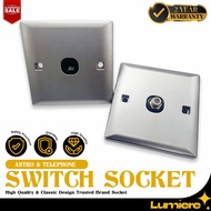 AEC Astro Cable Wall Socket Single Pod High-Quality Faceplate For TV Soket Televisyen Astro Soket Te